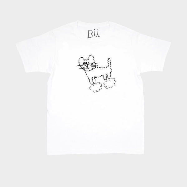 bu’s white short-sleeve shirt