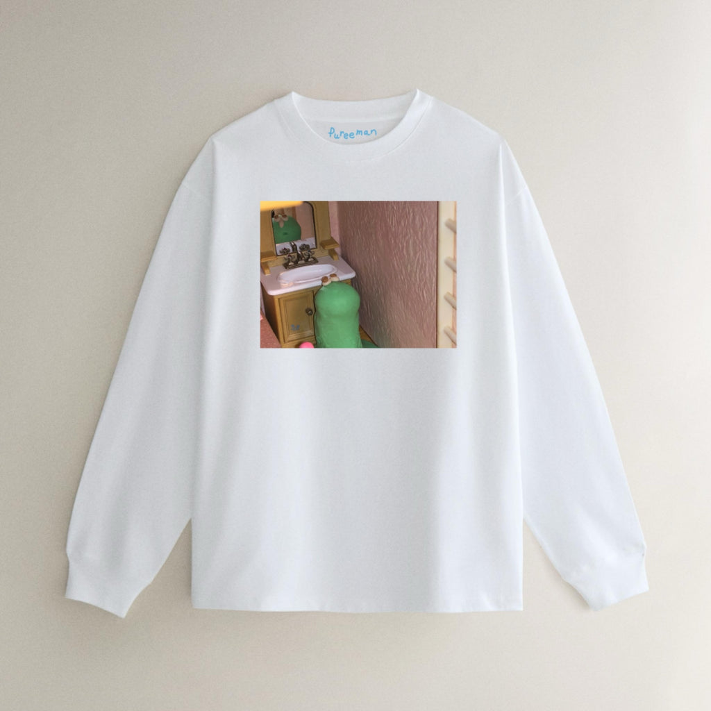 Pureeman with mirror’s white long-sleeve shirt