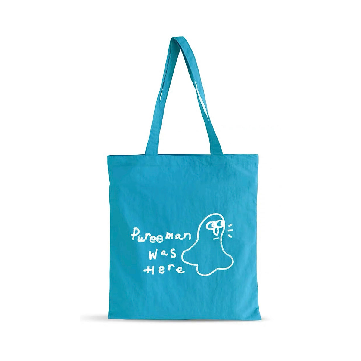Pureeman’s blue tote bag