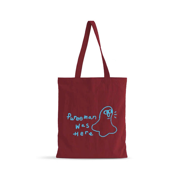 Pureeman’s burgundy tote bag
